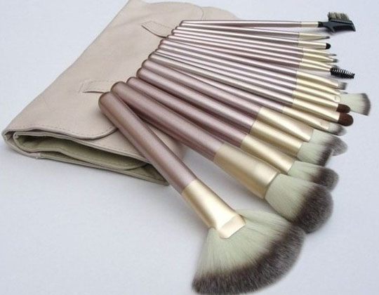 298 Nylon 3 color 18pcs cosmetic brush set