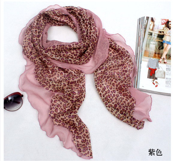 443 silk leapard triangle scarves